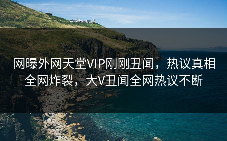 网曝外网天堂VIP刚刚丑闻，热议真相全网炸裂，大V丑闻全网热议不断