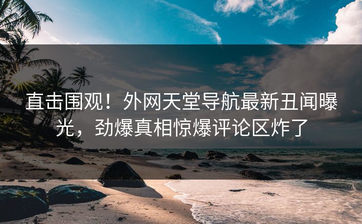 直击围观！外网天堂导航最新丑闻曝光，劲爆真相惊爆评论区炸了