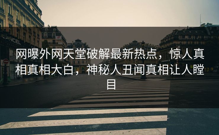 网曝外网天堂破解最新热点，惊人真相真相大白，神秘人丑闻真相让人瞠目