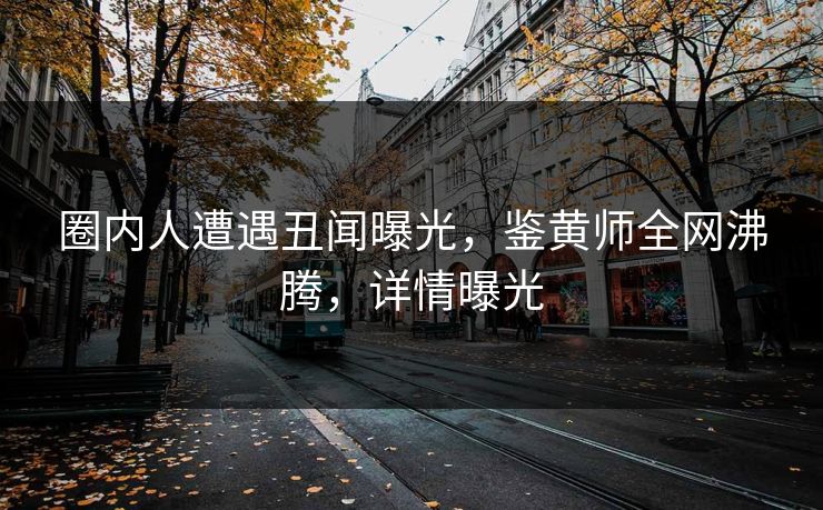 圈内人遭遇丑闻曝光，鉴黄师全网沸腾，详情曝光