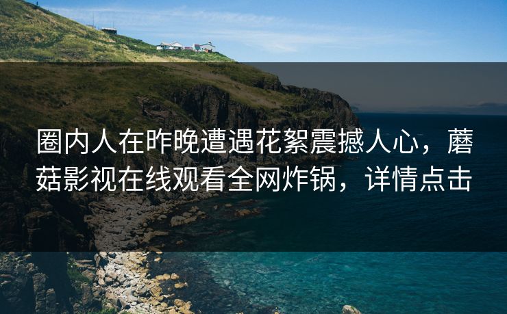 圈内人在昨晚遭遇花絮震撼人心，蘑菇影视在线观看全网炸锅，详情点击