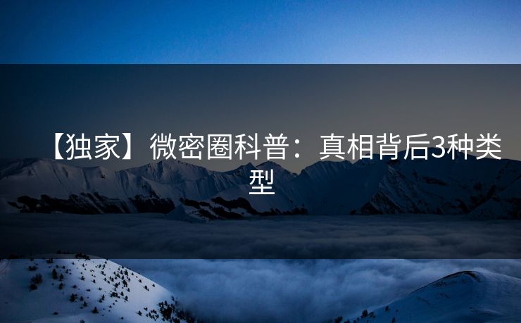 【独家】微密圈科普：真相背后3种类型